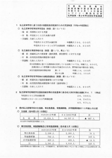 予特　私立高等学校への助成制度のサムネイル